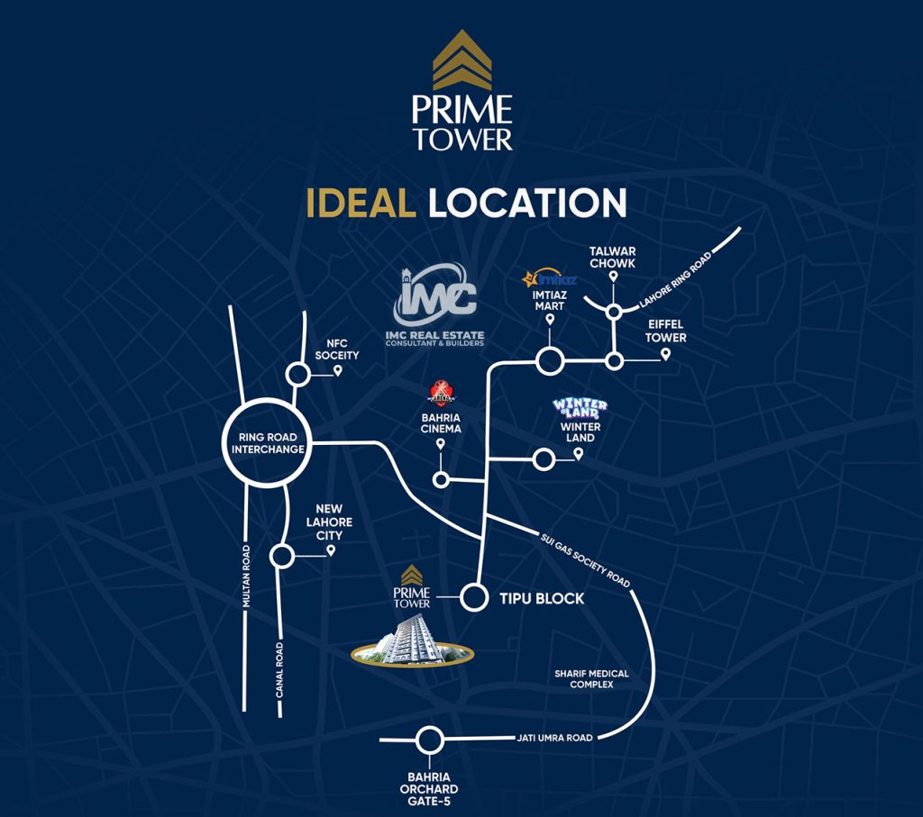 Prime Tower Location Bahria Town Lahore